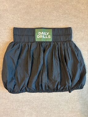 Daily Drills Black Bubble Skirt Sz S with Logo Waistband